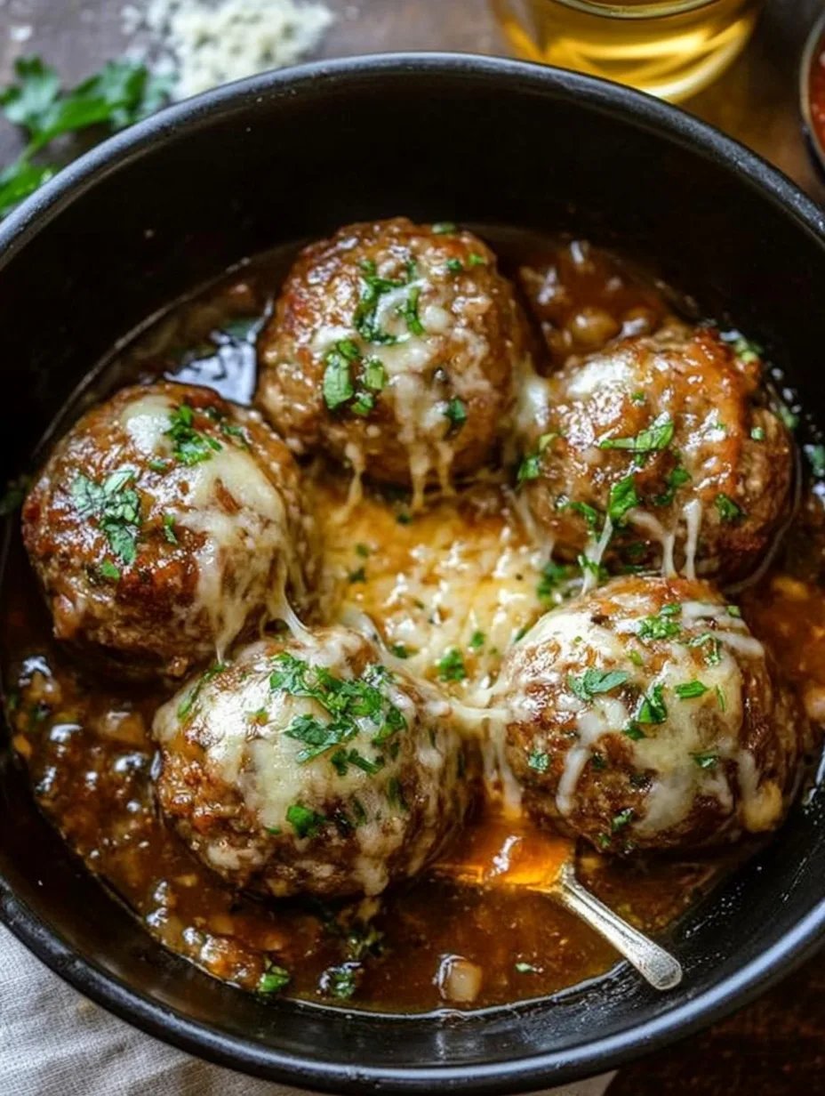 French Onion Meatballs with Savory Onion Sauce
