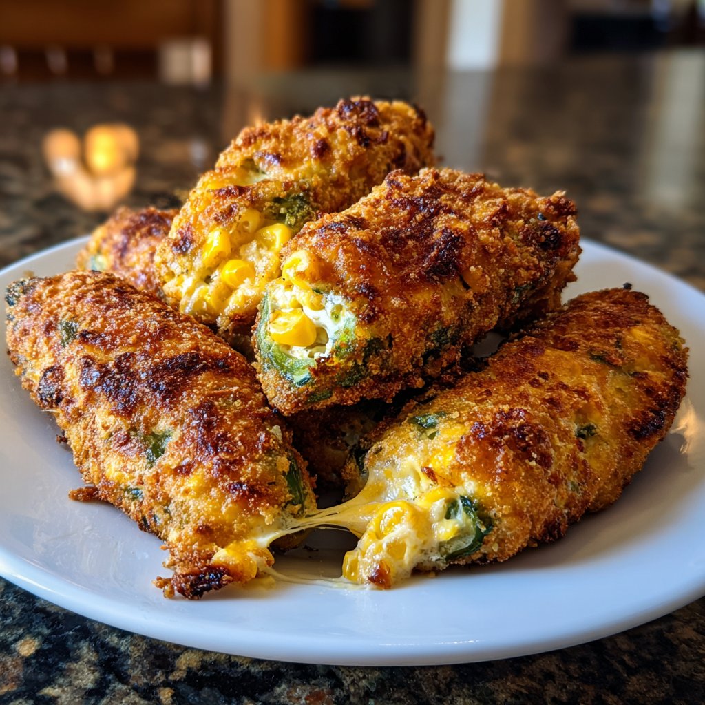 Jalapeno Poppers Stuffed with Corn