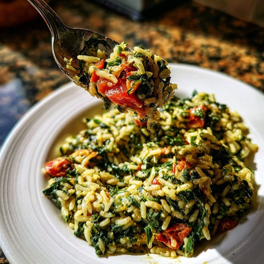 Creamy Spinach Tomato Rice