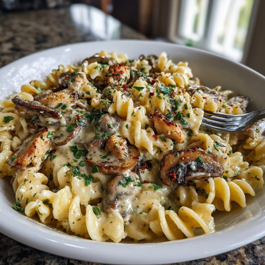 Creamy Mushroom Chicken Pasta
