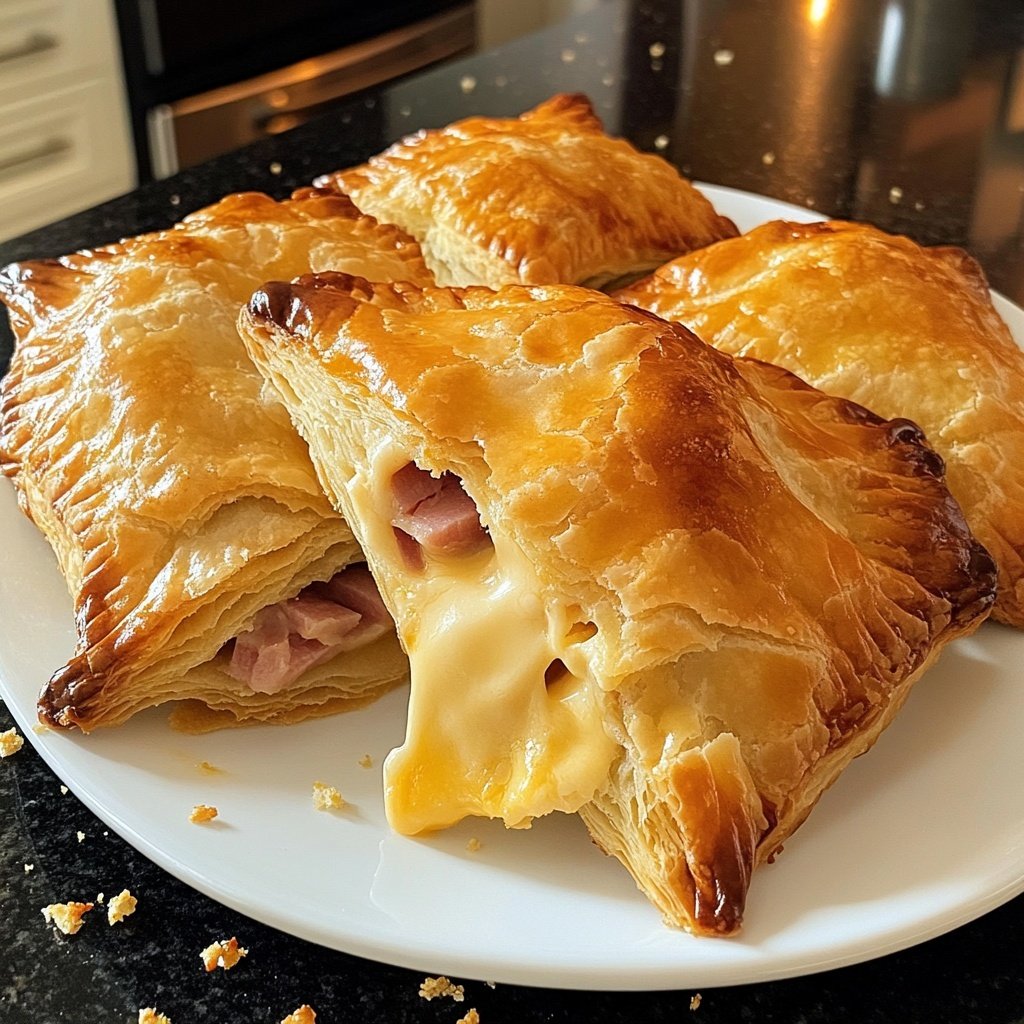 Ham and Cheese Puff Pastry Pockets