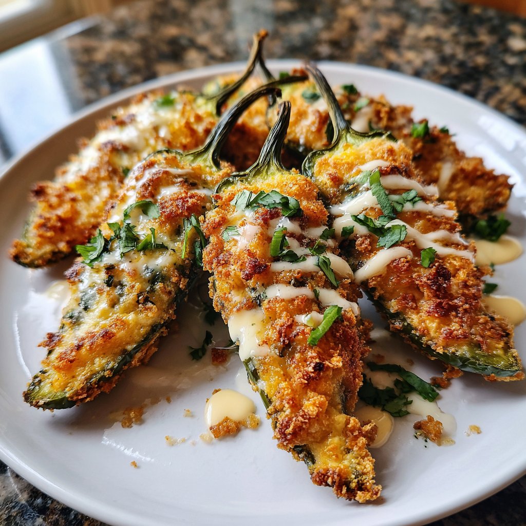 Jalapeno Poppers with Garlic Herb Filling