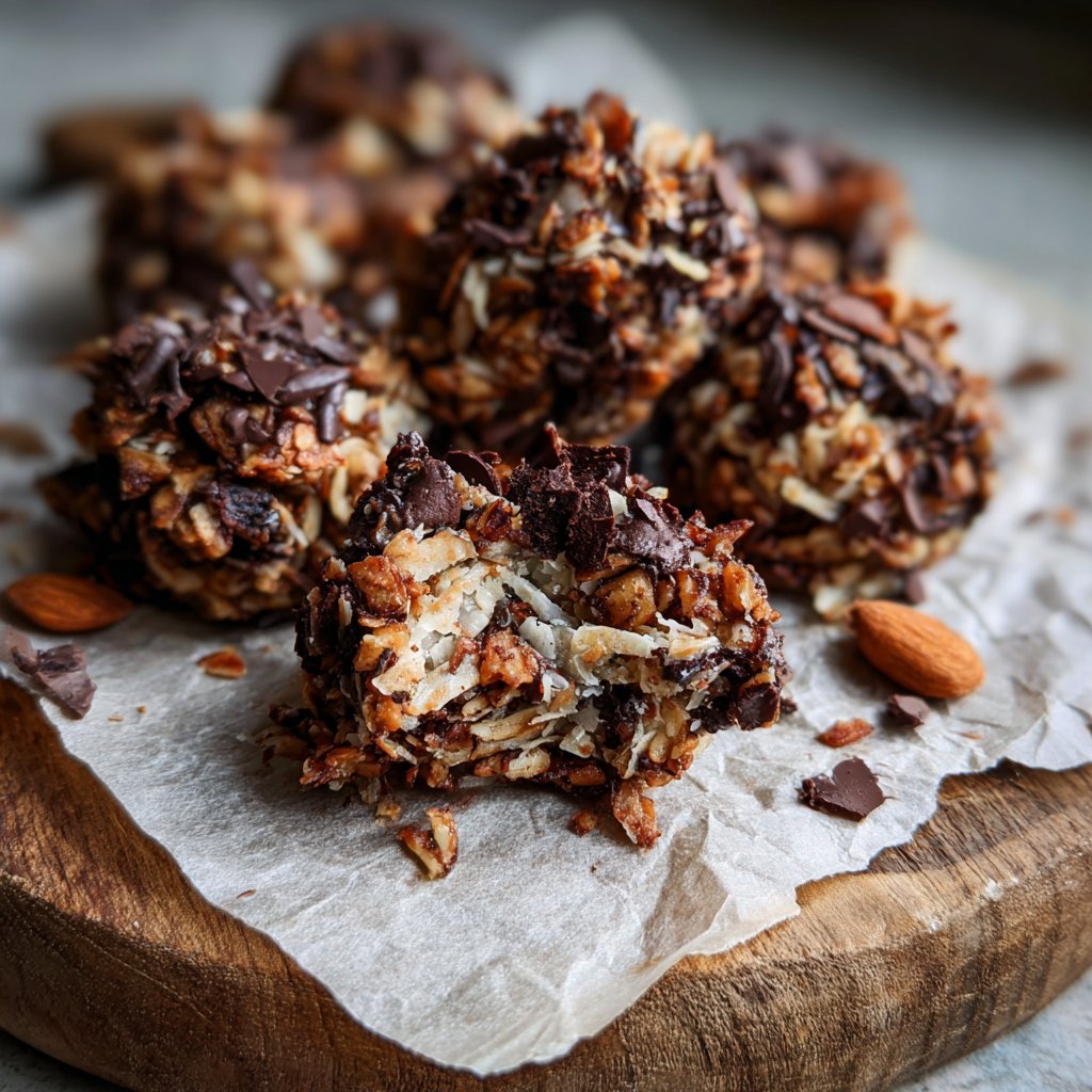 Chocolate Almond Coconut Granola Bites