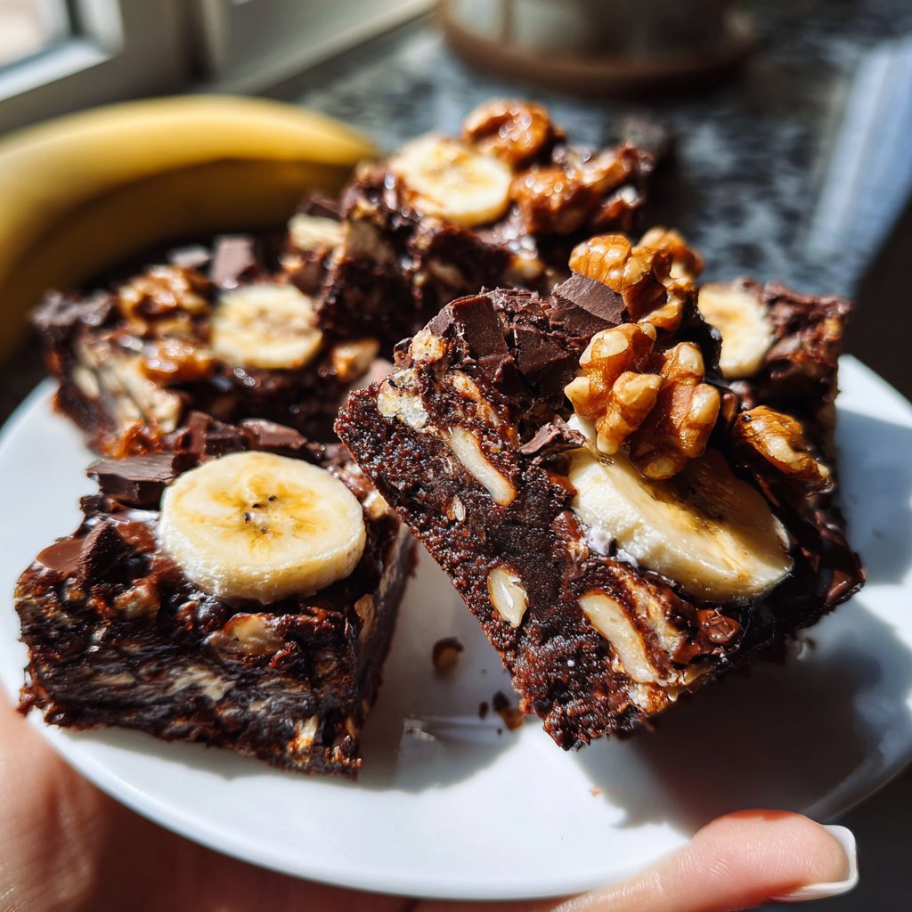 Chocolate Banana Walnut Snack Bars