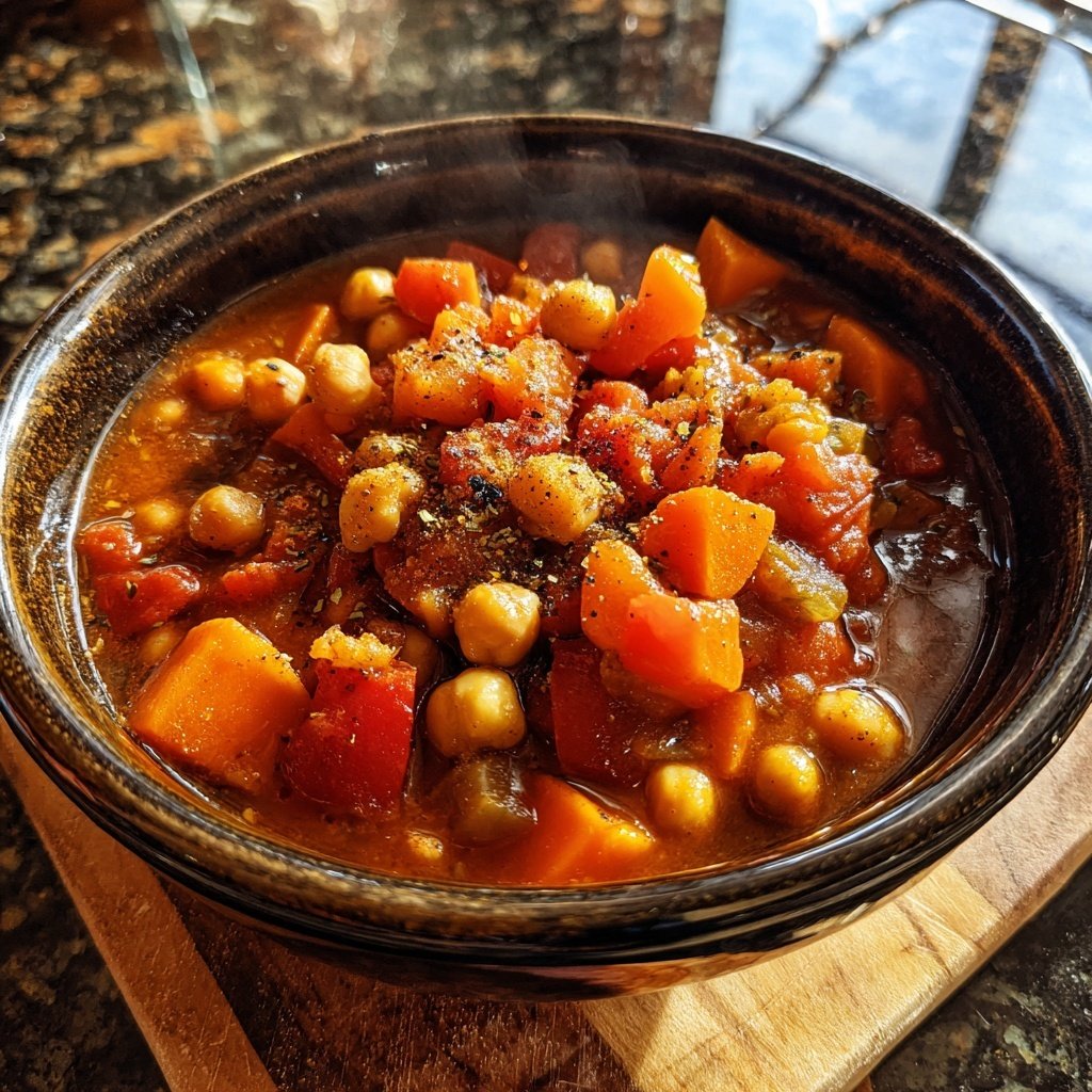 Healthy Crockpot Moroccan Chickpea Stew