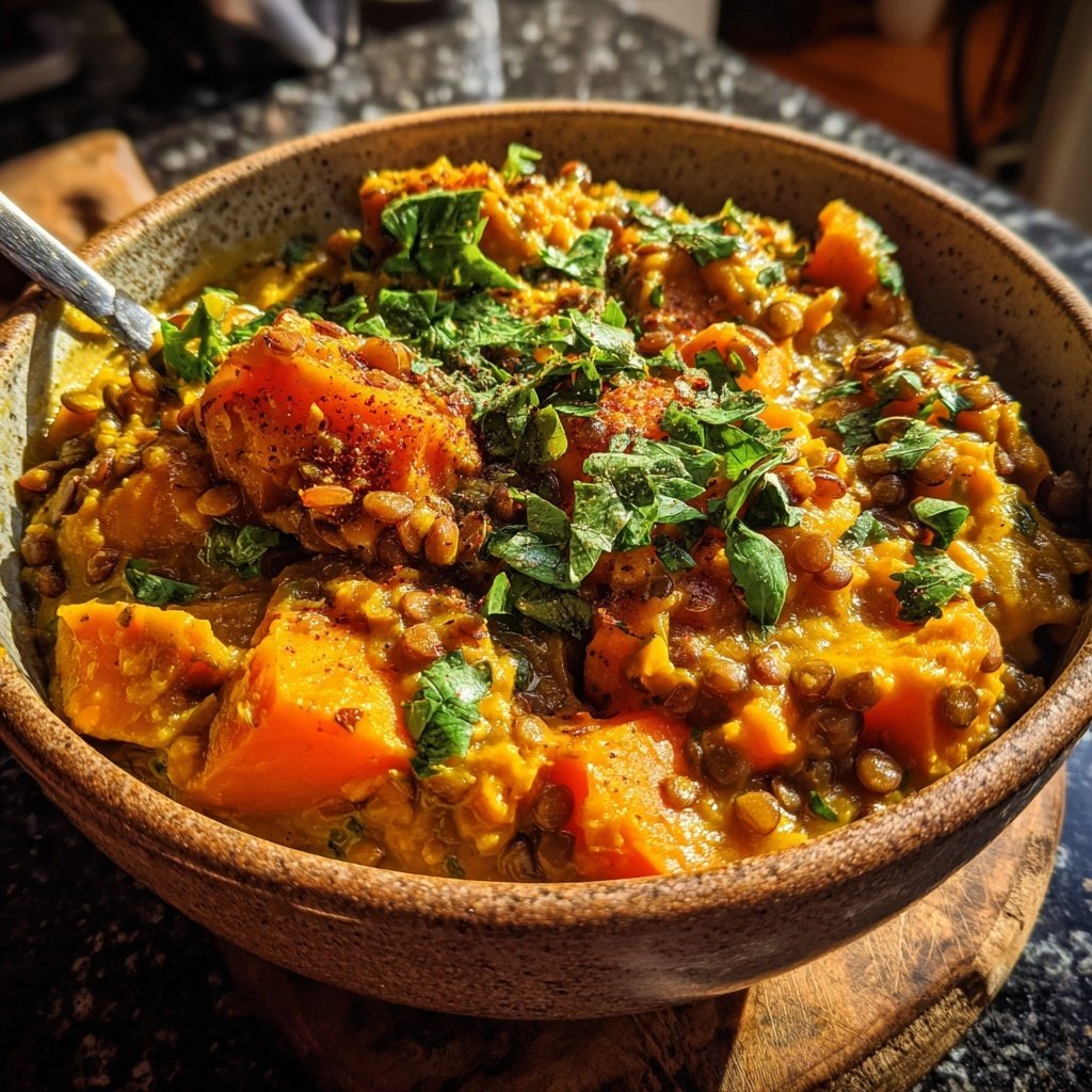 Healthy Crockpot Sweet Potato Lentil Curry