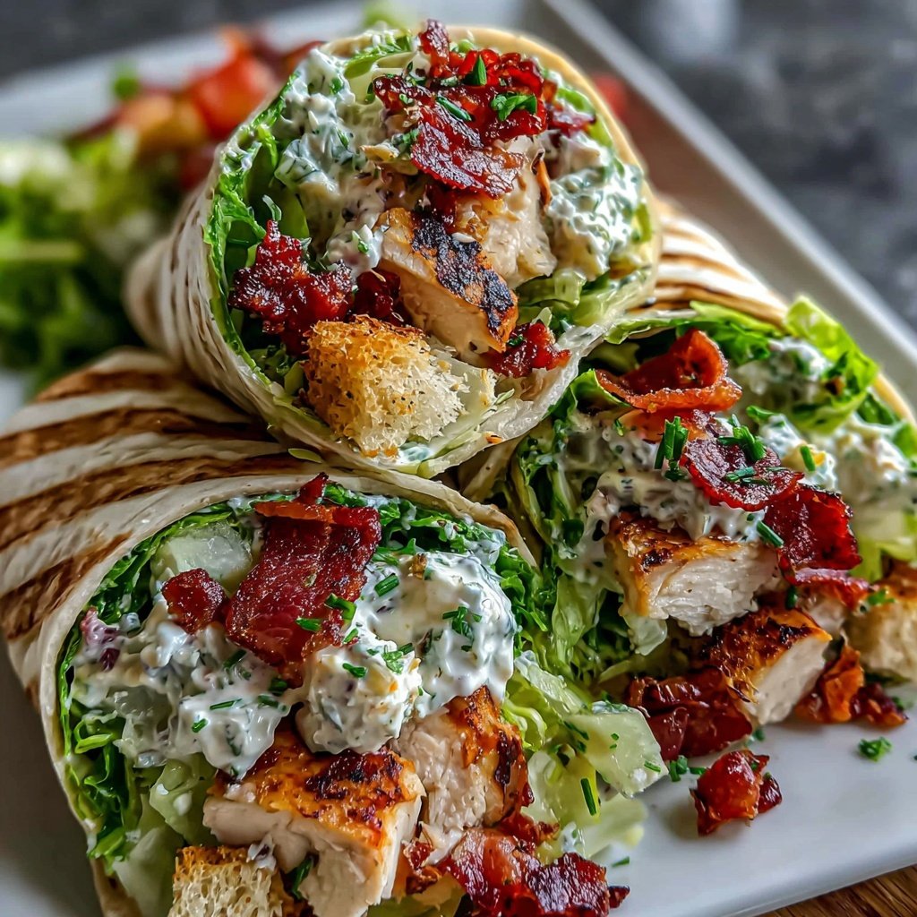 Healthy Chicken Caesar Salad Wraps
