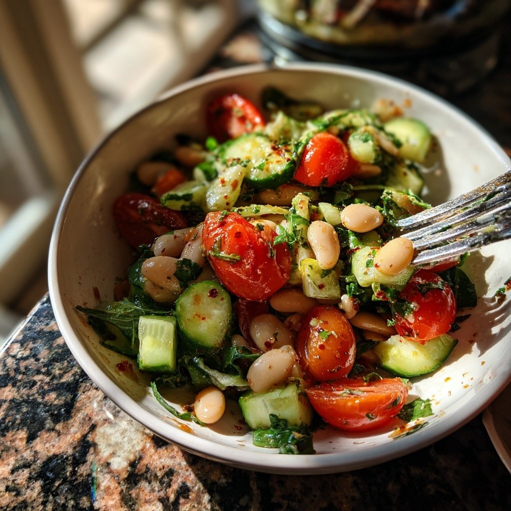 Healthy Lunch White Bean Lemon Salad